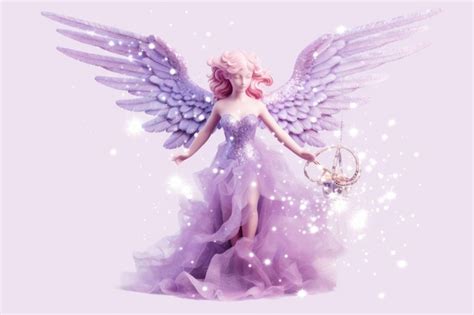 Premium Photo | Magical Light Purple Glitter Background with Angel ...