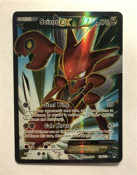 Toys Hobbies 1x Scizor EX 119 122 Full Art Ultra Rare NM Pokemon