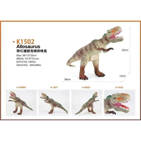 A2 environ 38 cm Modèle de tyrannosaure Rex en caoutchouc souple