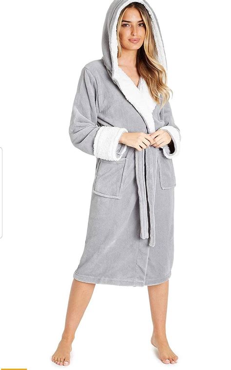 Luxury Fluffy Dressing Gown For Women Ladies Hooded Long Robe Etsy Uk