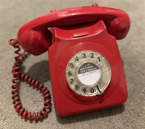 Vintage Lacquer Red Gpo Rotary Dial Telephone Classic British