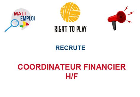 Right To Play Recrute Coordinateur Financier H F Y A Bara Offres D