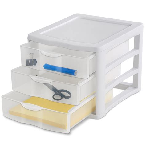 Sterilite 3 Drawer Unit Plastic White Set Of 4 Ebay