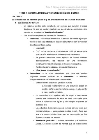 Tema Normas Juridicas Y Organizacion Del Estado Pdf