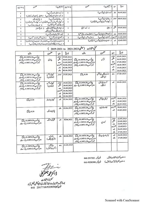 Bise Faisalabad Ssc Matric 1st Annual Practical Exams Date Sheet 2023