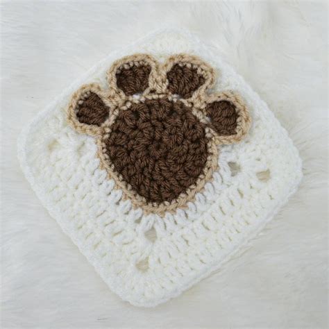 Paw Print Granny Square Easy Crochet Pattern Pet Paw Print Etsy UK