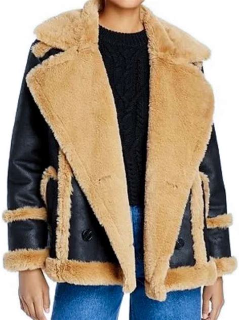 Ted Lasso S03 Flo Sassy Collins Shearling Leather Jacket