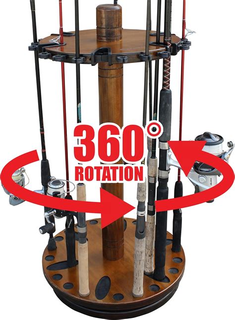 Rush Creek Creations Round Spinning 30 Fishing Rod Rack Dark For