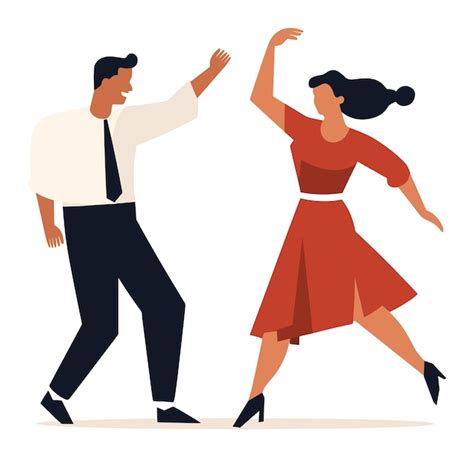 Premium Vector Man And Woman Dancing Salsa Or Tango Together Elegant