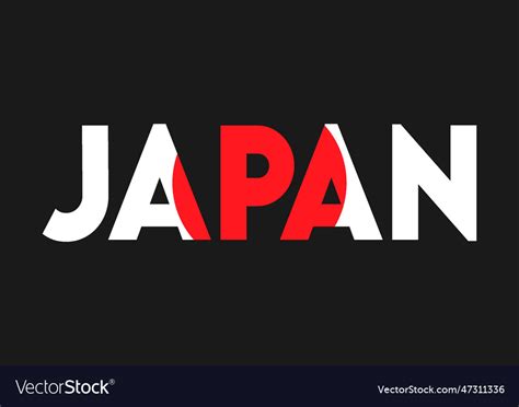 Japan flag with black background Royalty Free Vector Image