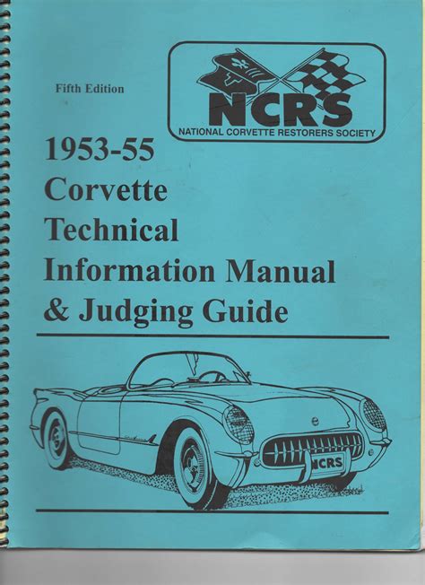 FS For Sale NCRS Judging Manuals CorvetteForum Chevrolet Corvette