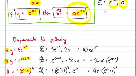 Differentiating Exponential Functions Youtube