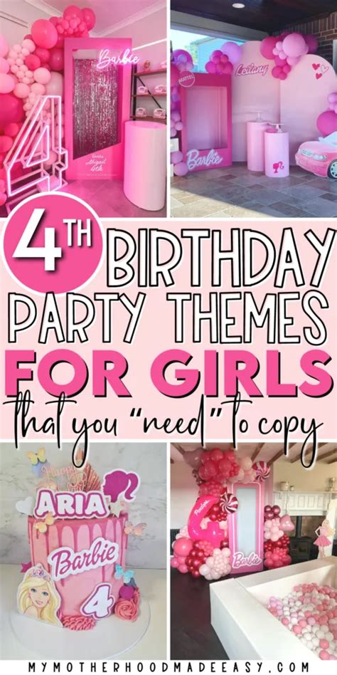 15+ Creative & Unique 4th Birthday Party Ideas for Girls [She’ll Love] – My Motherhood Made Easy