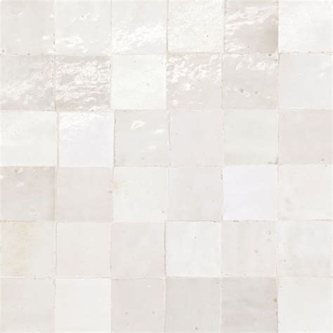 Zagora X Glossy Zellige Mosaic Tile In Blanc In Zagora