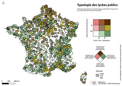 Carte Typologie des lycées publics en France Interface