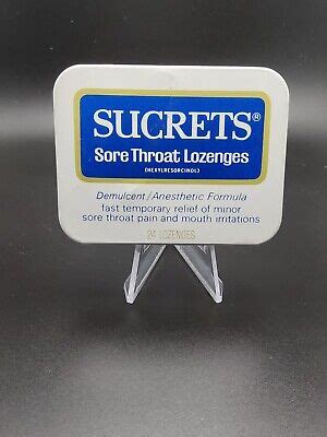 Vintage Medicine Tin Sucrets Antiseptic Throat Lozenges Tab M S D