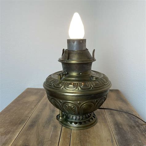 Antique B H Bradley Hubbard Oil Lamp Brass Pat Etsy