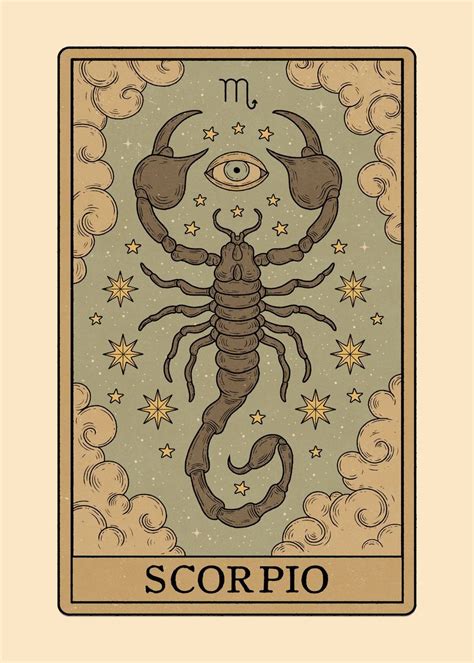 Scorpio Tarot Card Poster Picture Metal Print Paint By Thiago