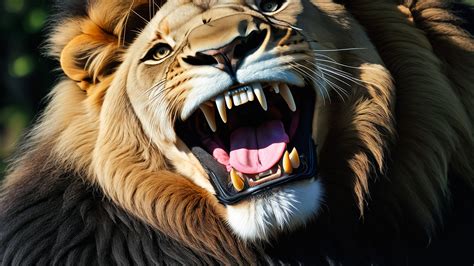 Lion Wallpaper 4k Ai Art Roaring Closeup