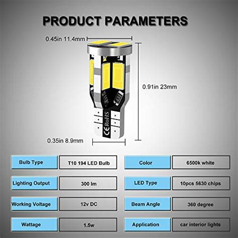 해외직구전문 쇼핑365 194 LED Car Bulb T10 168 2825 W5W LED Bulb Extremely