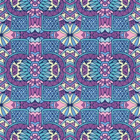 Tiled Ethnic Pattern For Fabric Abstract Geometric Mosaic Vintage