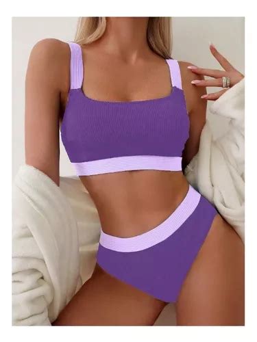 Bañador Bikini Ribete En Contraste Swim Basics MercadoLibre