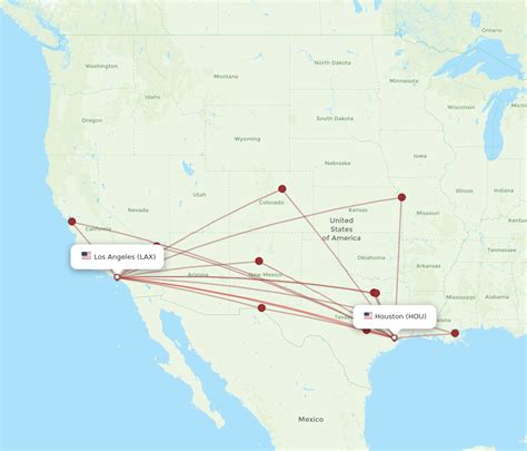 All Flight Routes From Houston To Los Angeles Hou To Lax Flight Routes