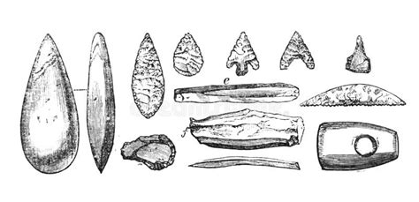 Neolithic Tools Drawing