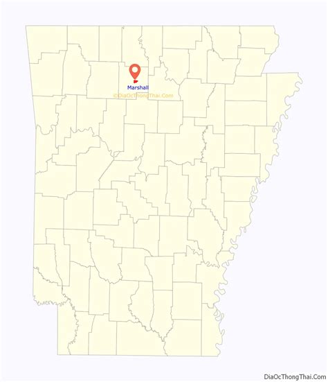 Map of Marshall city, Arkansas - Thong Thai Real