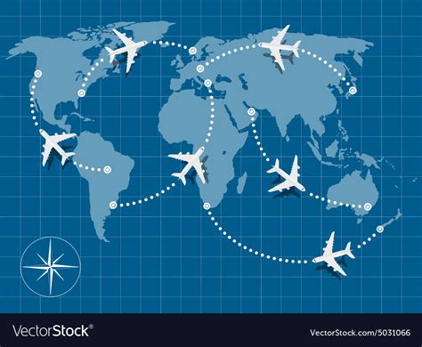 Flight map Royalty Free Vector Image - VectorStock