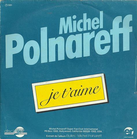 Michel Polnareff Je T Aime Vinyl Discogs