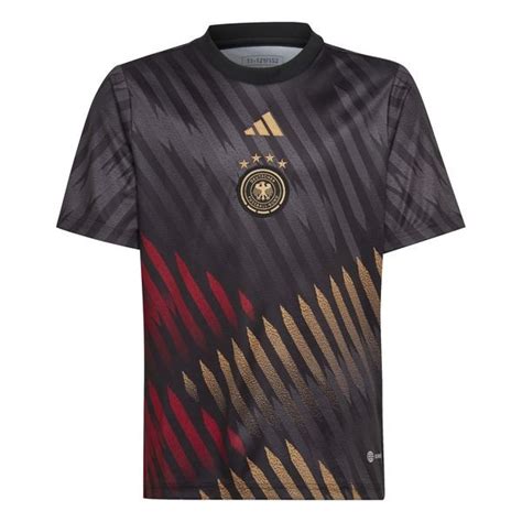 DFB Deutschland Training T Shirt Pre Match 2022 23 Schwarz Bordeaux