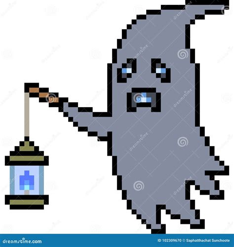 Vector Pixel Art Ghost Halloween Stock Vector - Illustration of evil ...