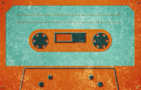 Colorful Cassette Tape with Blank Label Stock Photo - Image of grunge ...