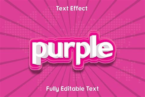 Texte Modifiable Avec Effet De Texte 3d Violet Vecteur Premium