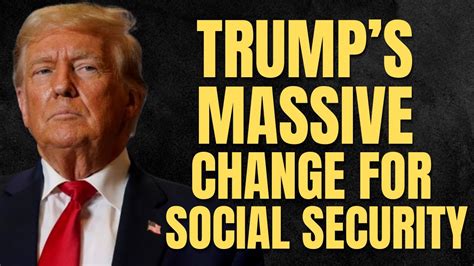 Trump S Massive Change To Social Security Ssa Ssi Ssdi Payments