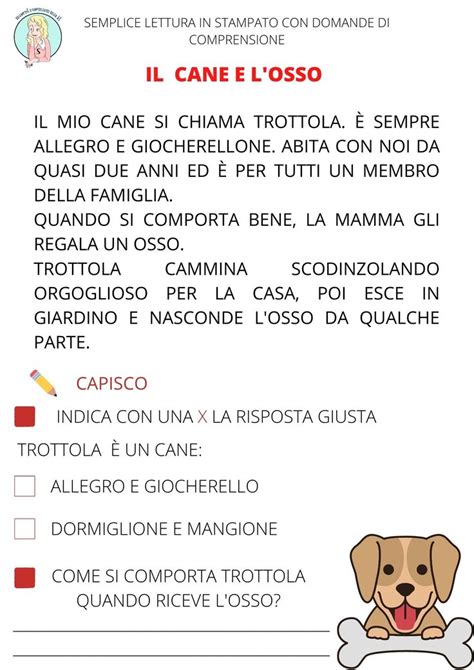 Testi Con Domande Di Comprensione In Stampato Maiuscolo Domande Di