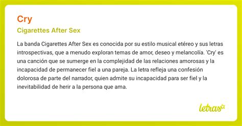 Significado De La Canción Cry Cigarettes After Sex Letrascom