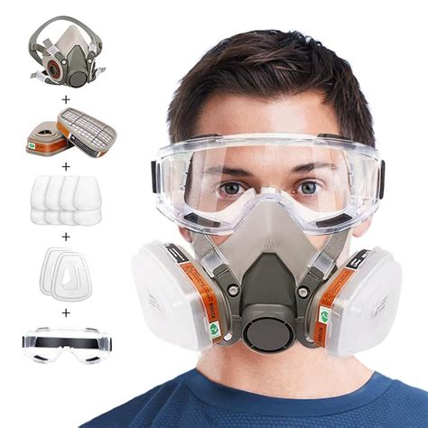 Serplex Gas Mask Set Respirator With Filters And Goggle Activated