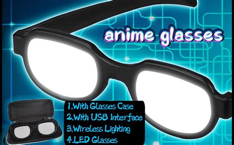 Hotiego Anime Glasses Light Up Led Eyewear Anime Role Playing Props Funny Novelty