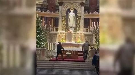 Watch Naked Man Scales Budapest Basilica Altar XpatLoop