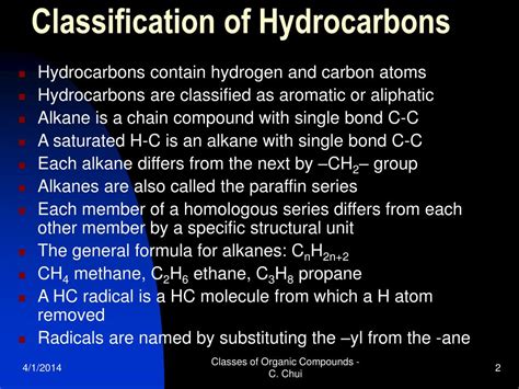 Ppt Chemistry 29 Classes Of Organic Compounds Powerpoint