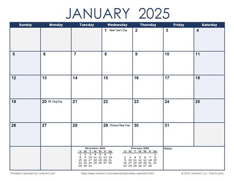 Vertex42 Printable Monthly Calendar 2025 Pdf Felicity Hodges