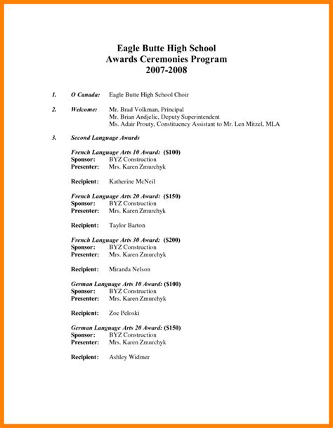 Award Ceremony Program Template Free