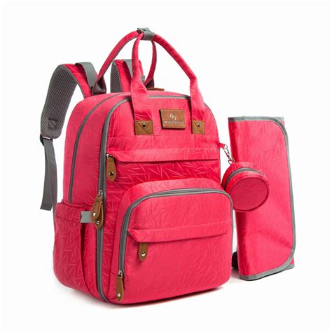 red diaper bag backpack  diaper pad junyuan bags