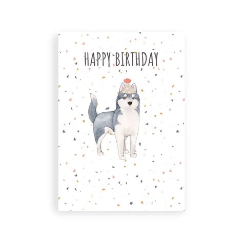 Tarjeta De Cumpleaños Siberian Husky Huskies Siberianos Etsy España