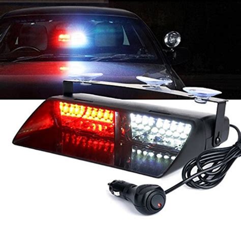 Police Lights Car LED Strobe Light Red/Blue Amber/White Signal Lamps Flash Dash Emergency ...