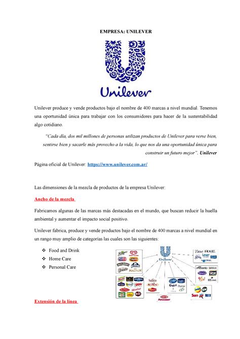 Unilever Segmentacion Empresa Unilever Unilever Produce Y Vende