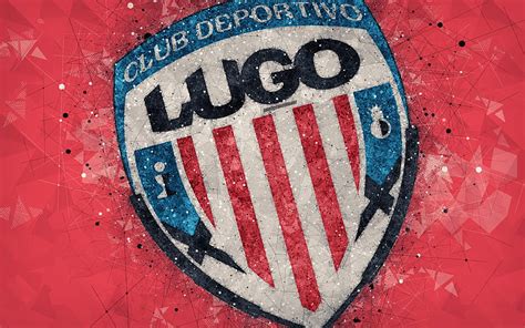 CD Lugo Geometric Art Logo Red Abstract Background Spanish Football