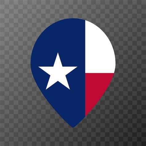 Premium Vector Map Pointer With Flag Texas State Vector Illustration